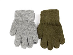 CeLaVi military olive wool/nylon fingerless gloves (2-pack)
